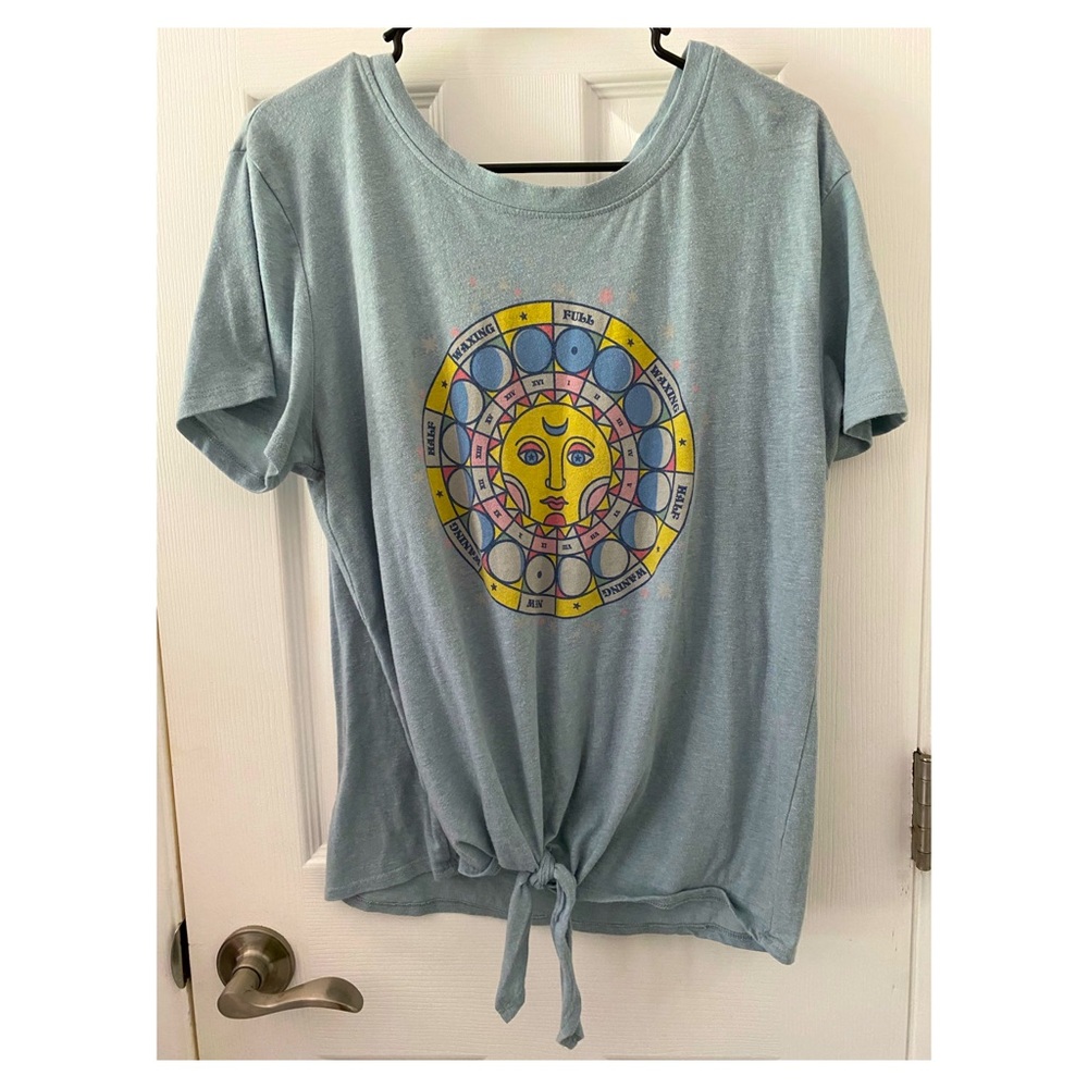 Zoe + Liv Tie Front Moon Phases Shirt